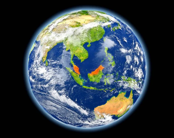 Maleisië in het rood vanuit de ruimte — Stockfoto