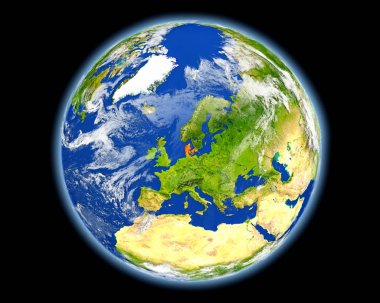 Danimarka uzaydan gelen kırmızı