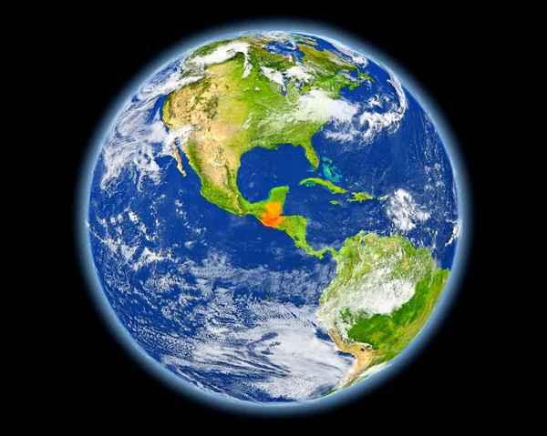 Guatemala in het rood vanuit de ruimte — Stockfoto