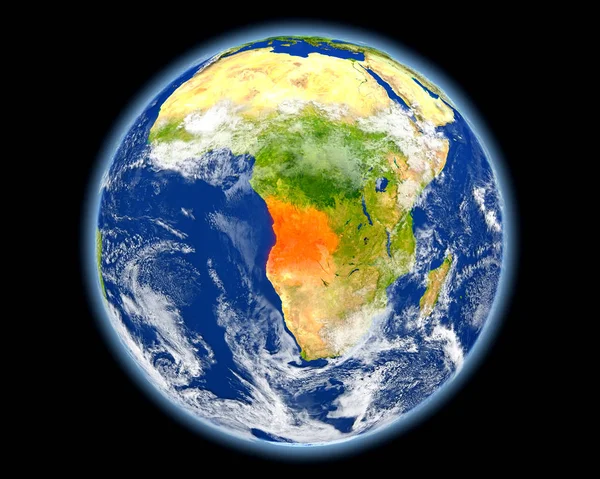 Angola in het rood vanuit de ruimte — Stockfoto