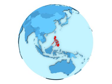 Filipinler izole mavi dünya üzerinde