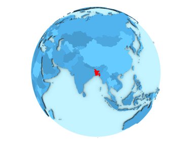Bangladeş izole mavi dünya üzerinde
