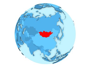Mavi küre izole Moğolistan