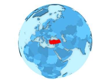 Türkiye'de mavi Globe izole