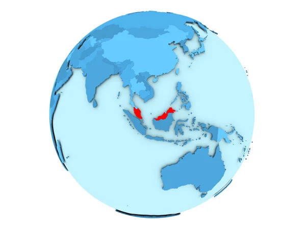Malezya izole mavi dünya üzerinde — Stok fotoğraf