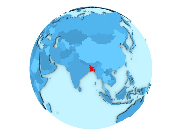 Bangladesh på blå jordglob isolerade — Stockfoto