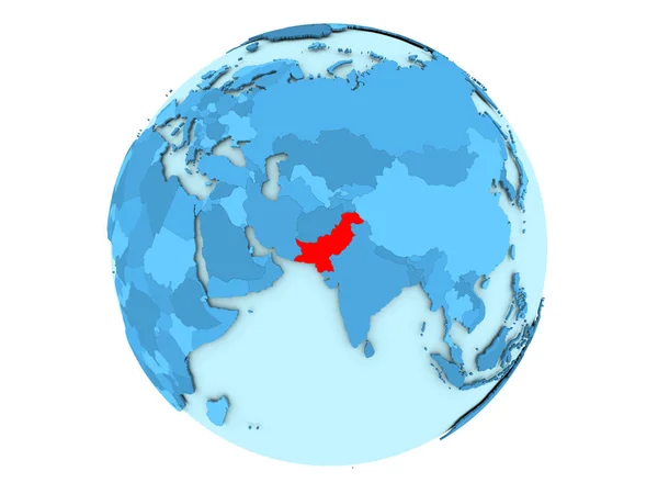 Pakistan su globo blu isolato — Foto Stock