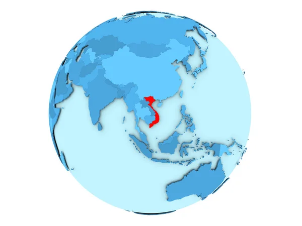 Vietnam på blå jordglob isolerade — Stockfoto