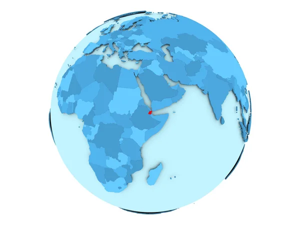 Djibouti en globo azul aislado — Foto de Stock