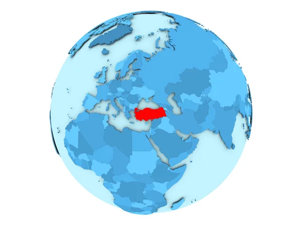 Turchia su globo blu isolato — Foto Stock