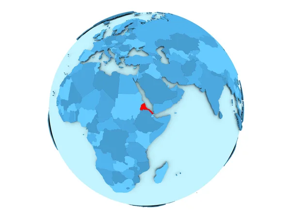 Еритрея на синій земної кулі, ізольовані — стокове фото