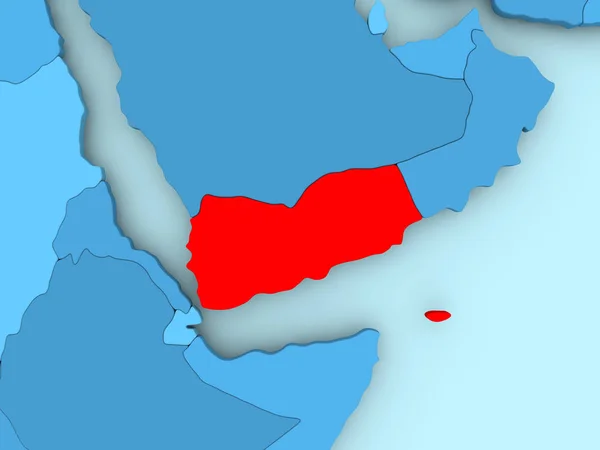 Jemen térképén — Stock Fotó
