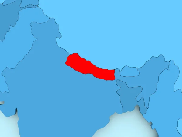Mapa z Nepalu — Zdjęcie stockowe