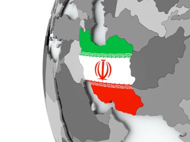 Iran bayrağı ile dünya üzerinde