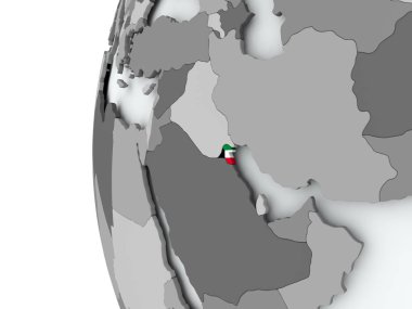 Kuveyt bayrağı ile dünya üzerinde