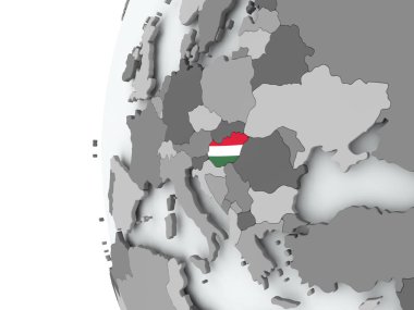 Macaristan bayrağı ile dünya üzerinde