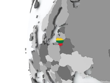 Litvanya bayrağı ile dünya üzerinde