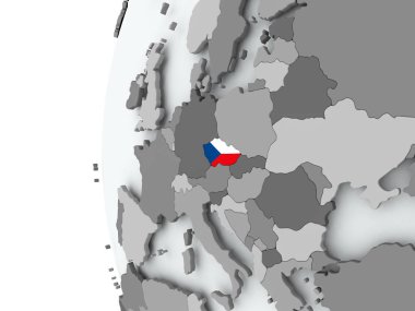 Çek Cumhuriyeti bayrağı ile dünya üzerinde