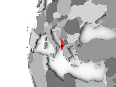 Arnavutluk bayrağı ile dünya üzerinde