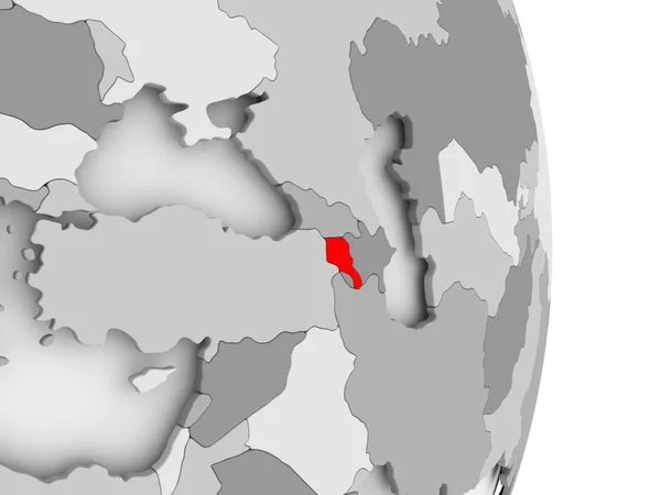 Örményország a szürke politikai földgömb — Stock Fotó