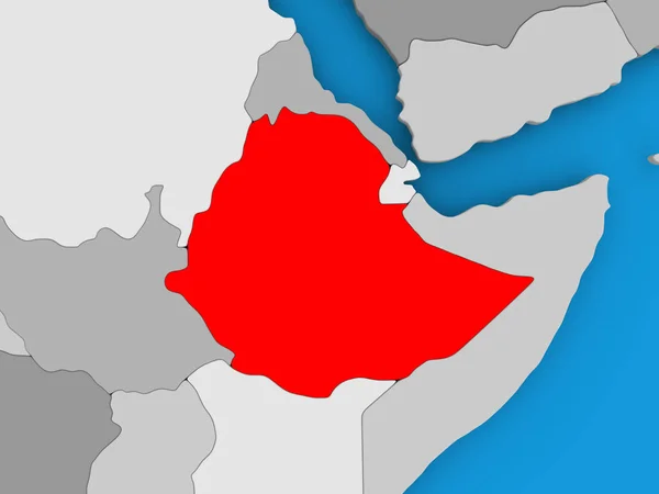 O mapa de Etiópia — Fotografia de Stock