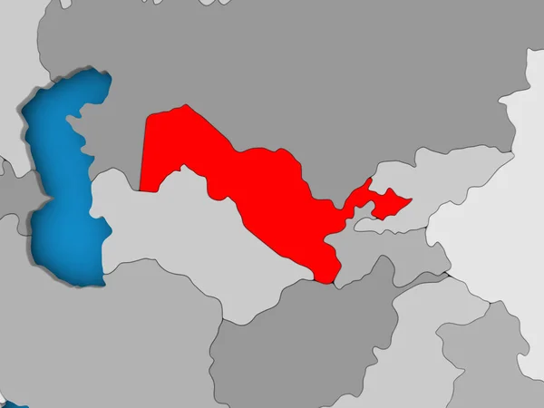 乌兹别克斯坦的地图 — 图库照片