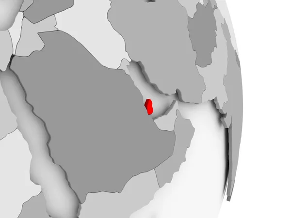Katar na szary Globus polityczny — Zdjęcie stockowe