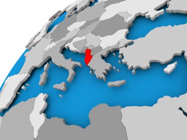 Arnavutluk Haritası kırmızı