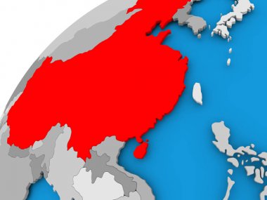 Çin Haritası kırmızı