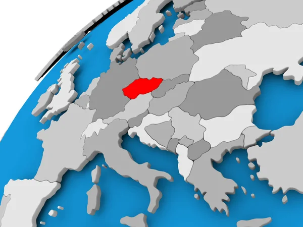 Карта Чехии в красном цвете — стоковое фото