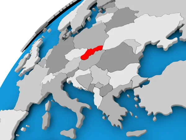 Карта Словаччини в червоний — стокове фото