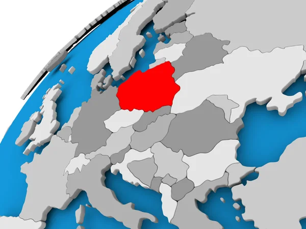 Mapa Polska v červené barvě — Stock fotografie