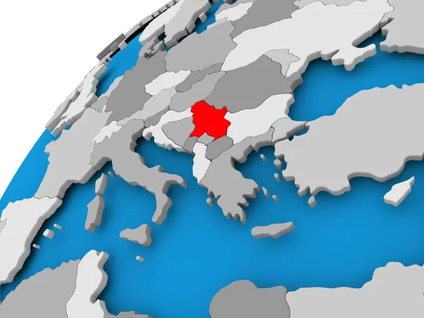 Карта Сербія в червоний — стокове фото