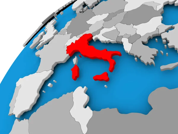 İtalya Haritası kırmızı — Stok fotoğraf