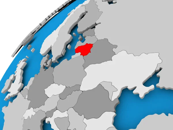 Mapa Litwy w kolorze czerwonym — Zdjęcie stockowe