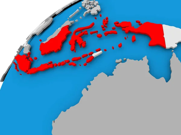 Карта Індонезії в червоний — стокове фото