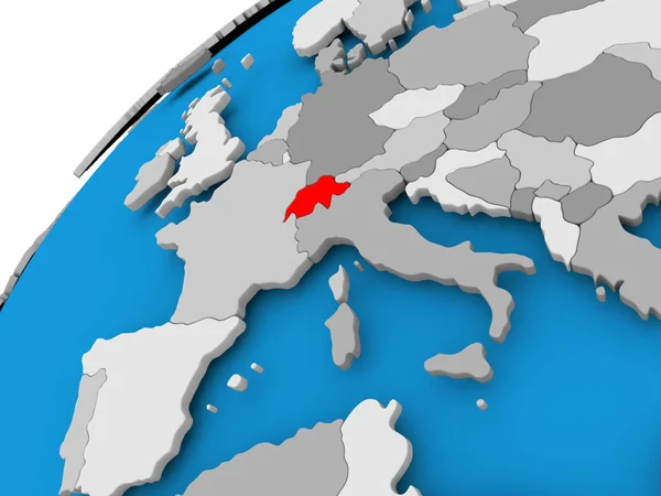 Mappa della Svizzera in rosso — Foto Stock