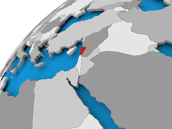 Mapa Libanu w kolorze czerwonym — Zdjęcie stockowe