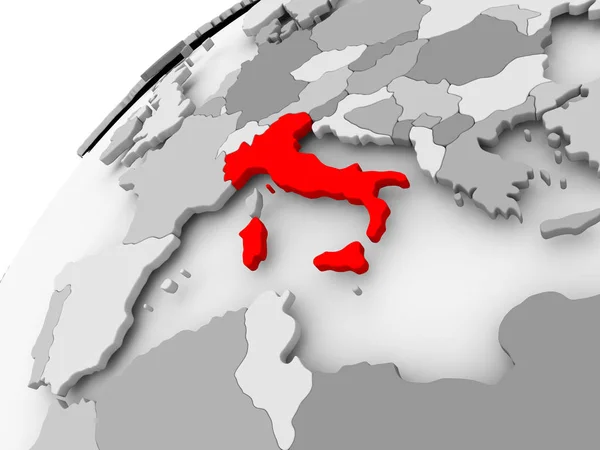 Olaszország a szürke politikai földgömb — Stock Fotó
