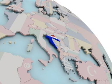Harita Hırvatistan bayrağı ile