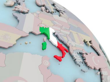 bayrağı ile İtalya Haritası