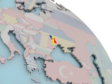 Bayrağı ile Moldova Haritası