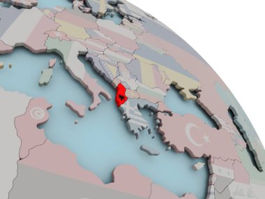 Bayrağı ile Arnavutluk Haritası