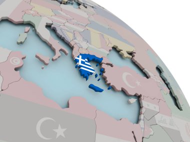 bayrağı ile Yunanistan Haritası