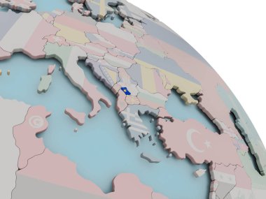 Kosova Haritası bayrak ile