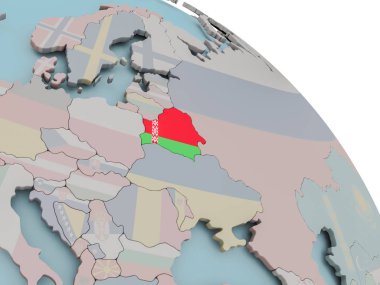Bayrağı ile Beyaz Rusya Haritası