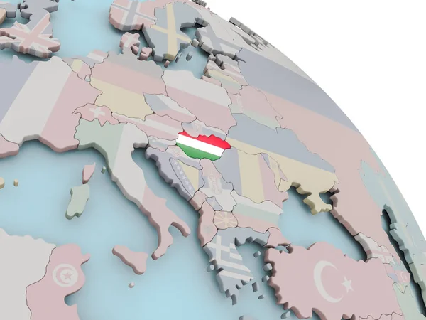 Térkép-magyar zászló — Stock Fotó