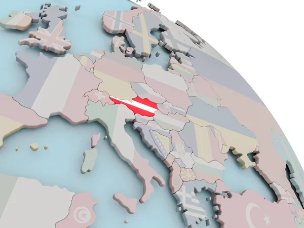 Mapa Austrii z flagą — Zdjęcie stockowe