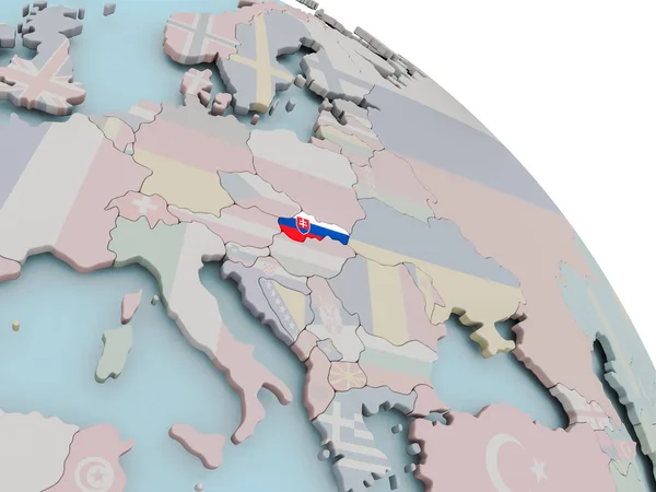 Mapa de Eslovaquia con bandera — Foto de Stock