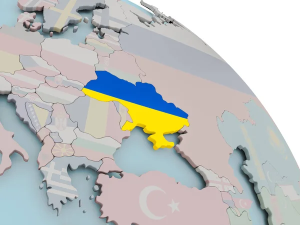 Mapa Ukrajiny s vlajkou — Stock fotografie